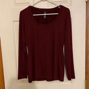 24/7 Comfort Apparel Deep Red Long Sleeve Top